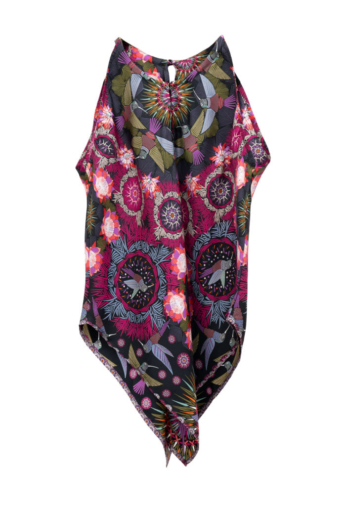 Blusa Cuello Ajustable Colibrí