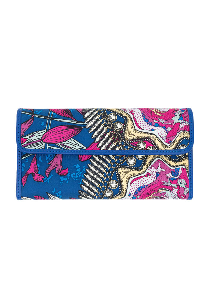 Cartera Bolsillo Azul Acero Máscara de Jade