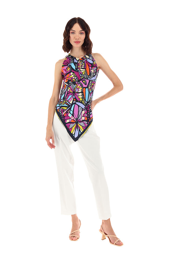 Blusa Cuello Ajustable Vuelo de Mariposa