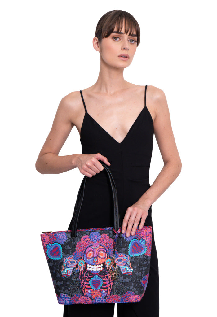 Tote K'iin Saffiano Día de Muertos Catrina