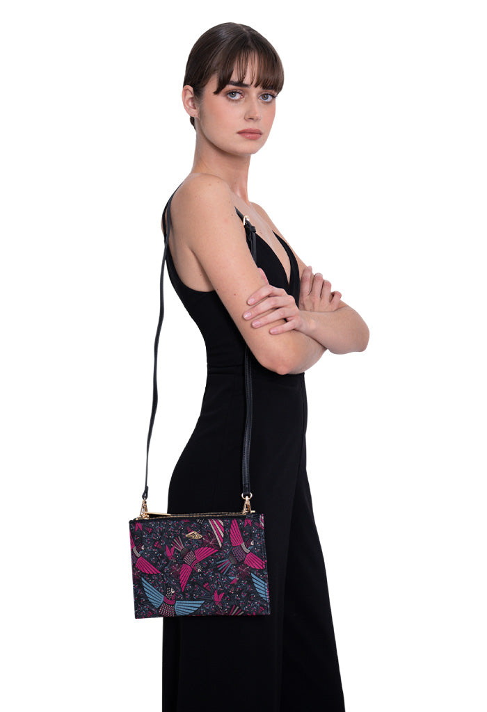 Crossbody Nikté Saffiano Colibrí