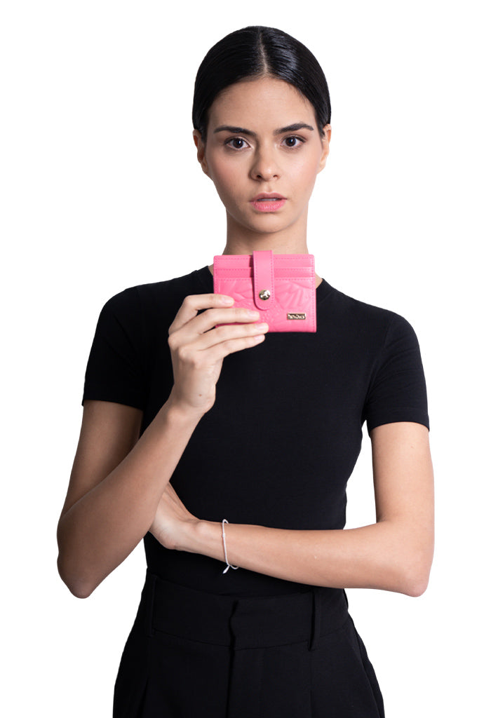 Tarjetero Meent de Piel Grabado Mariposa