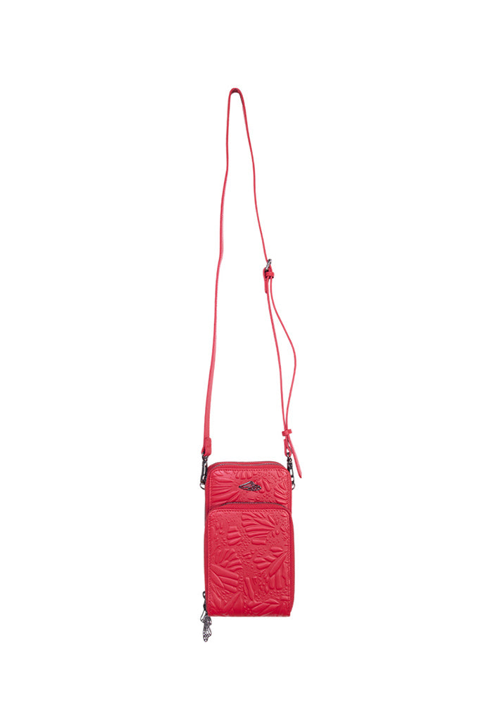 Porta Celular Naab de Piel Grabado Mariposa