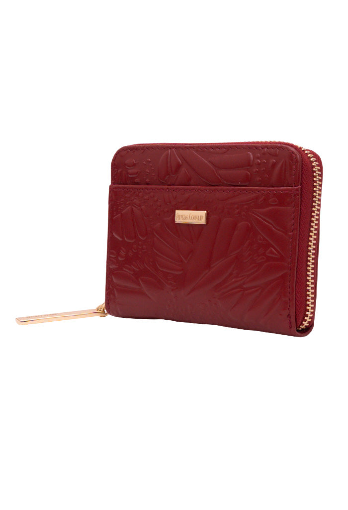 Cartera Chica Piel Grabado Mariposa