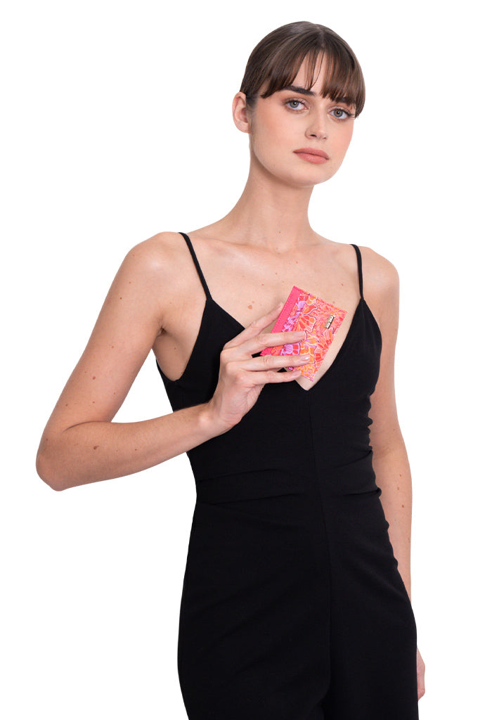 Tarjetero Kuxtal Saffiano Cempasúchil Ofrenda