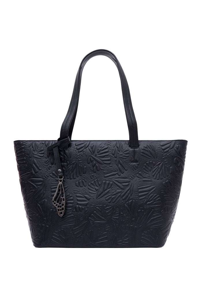 Tote K'iin de Piel Grabado Mariposa