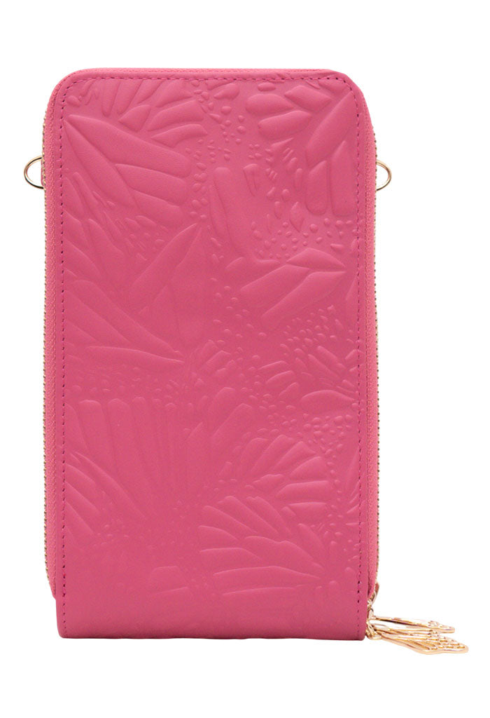 Porta Celular Naab de Piel Grabado Mariposa