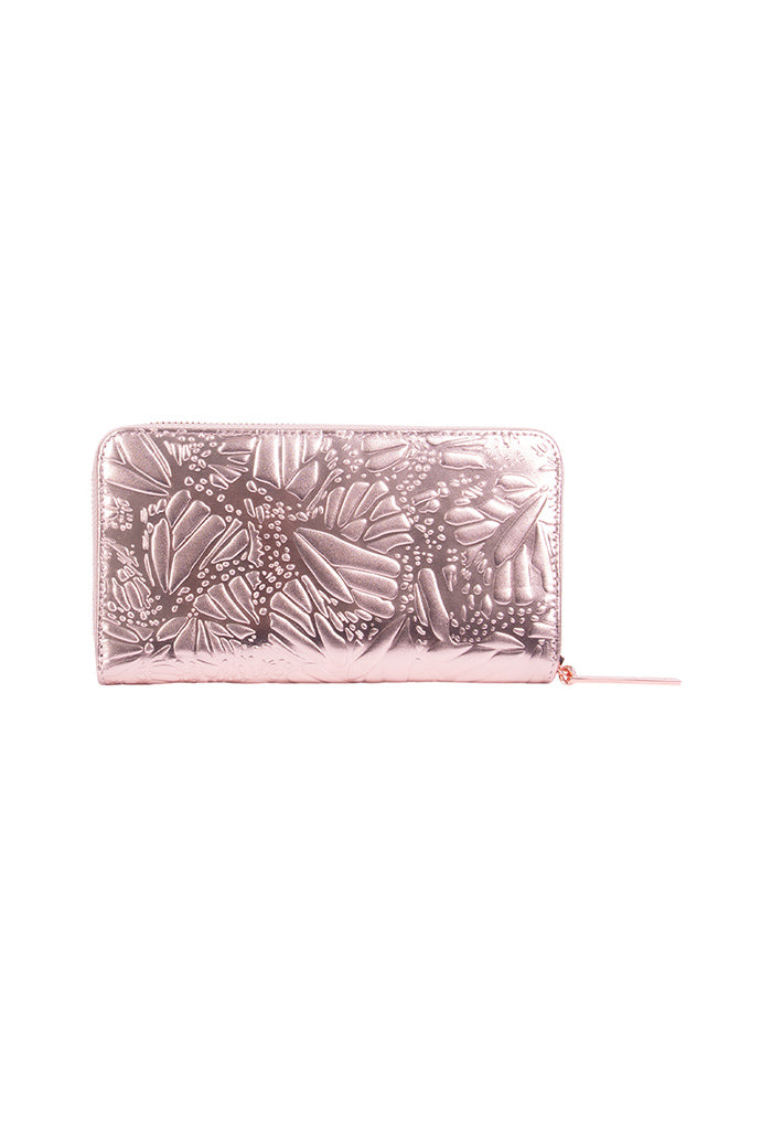Cartera Grande Piel Grabado Mariposa