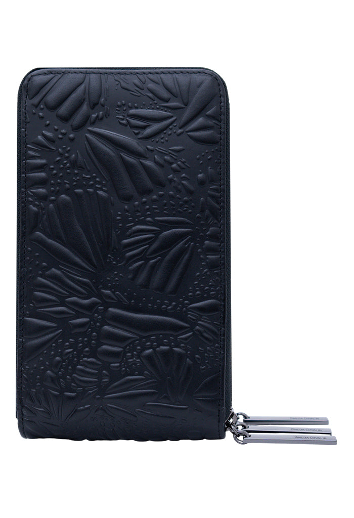 Porta Celular Naab de Piel Grabado Mariposa