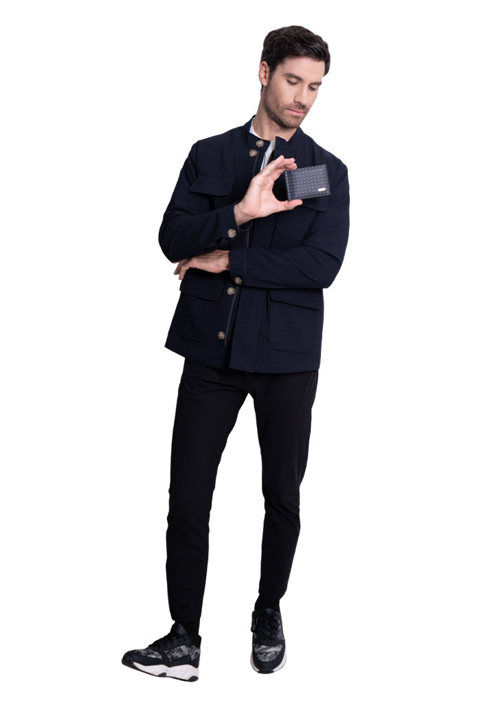 Cartera Xiib Saffiano con clip Grecas