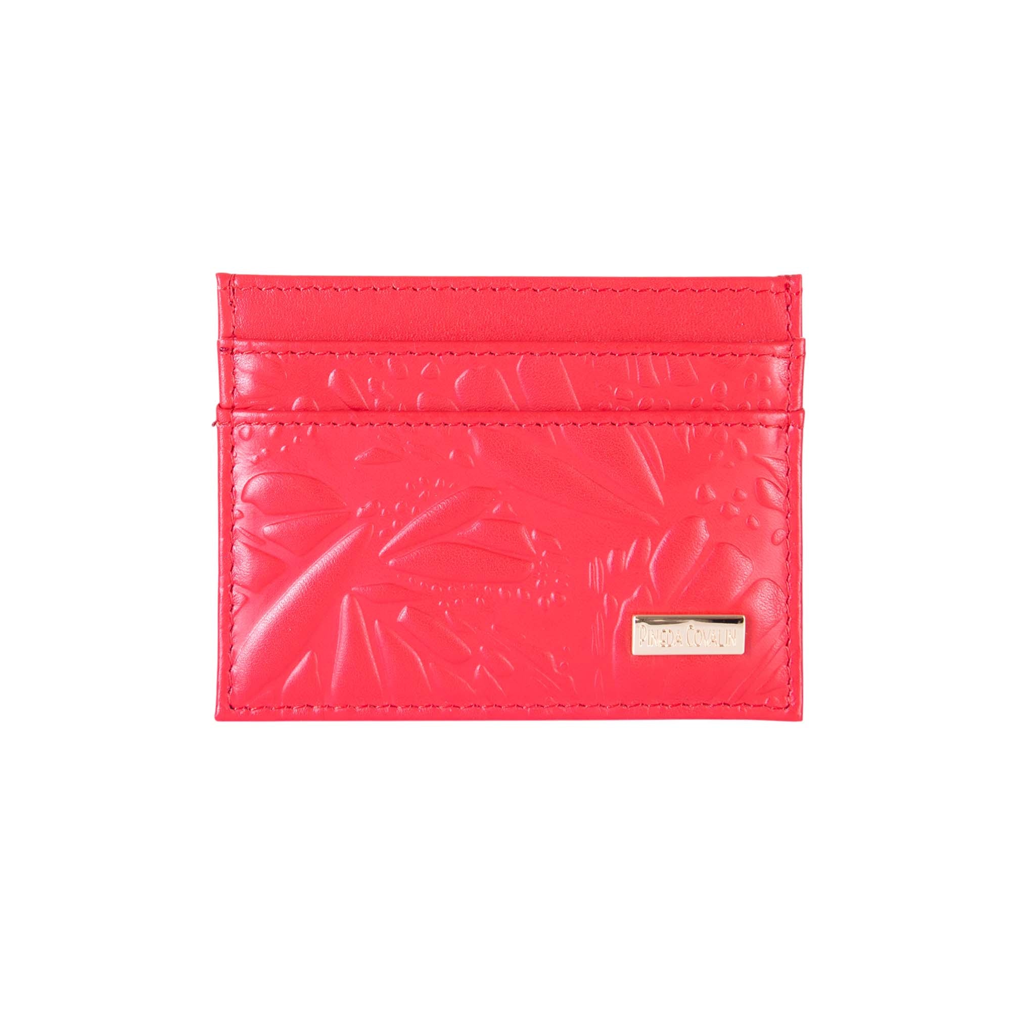 Tarjetero Kuxtal Piel Grabado Mariposa