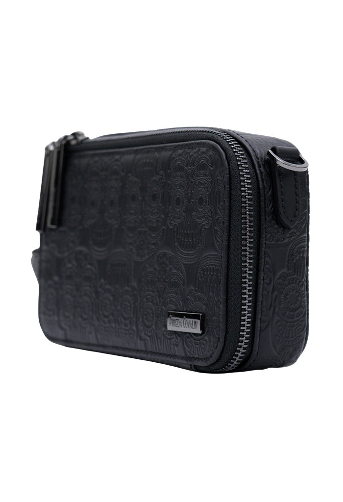 Bolsa Crossbody Utsil de Piel Grabado Tzompantli