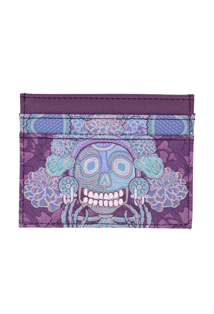 Tarjetero Kuxtal Saffiano Día de Muertos Catrina