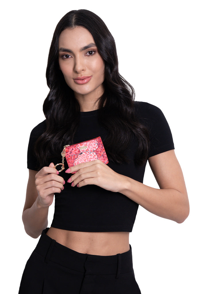 Tarjetero c/llavero Neek Saffiano Cempasúchil