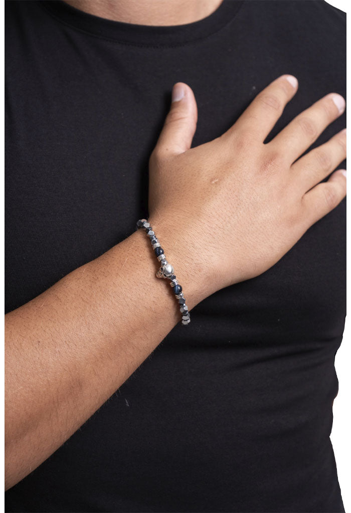 Pulsera Plata con dije Calavera