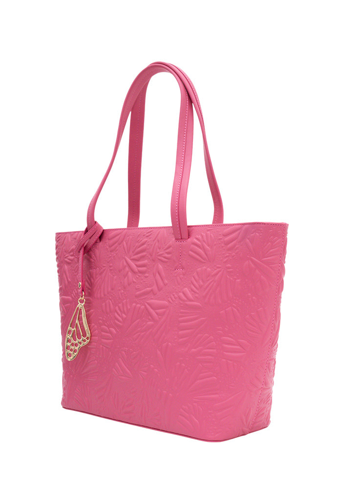 Tote K'iin de Piel Grabado Mariposa