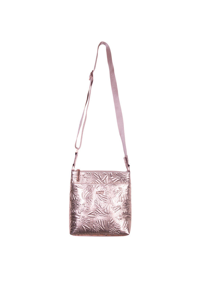 Messenger Bag Xíimbal de Piel Grabado Mariposa