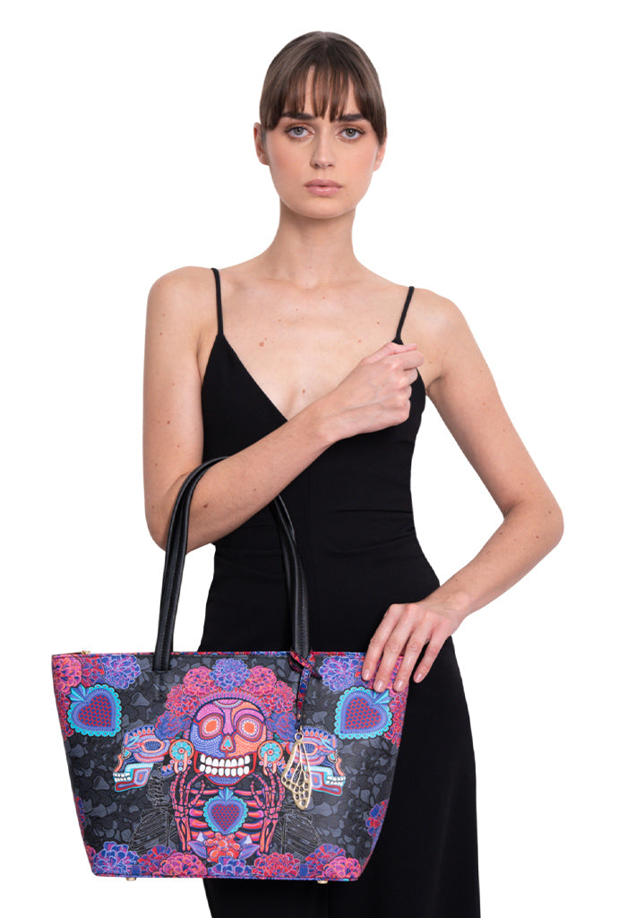 Tote K'iin Saffiano Día de Muertos Catrina