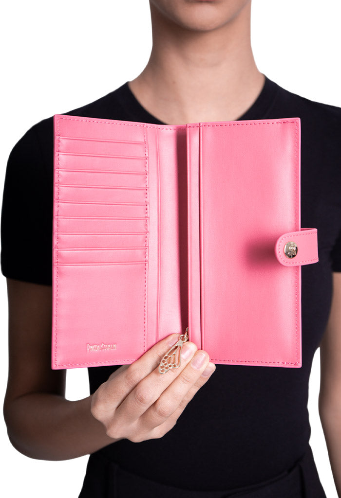 Cartera Grande Xook Piel Grabado Mariposa