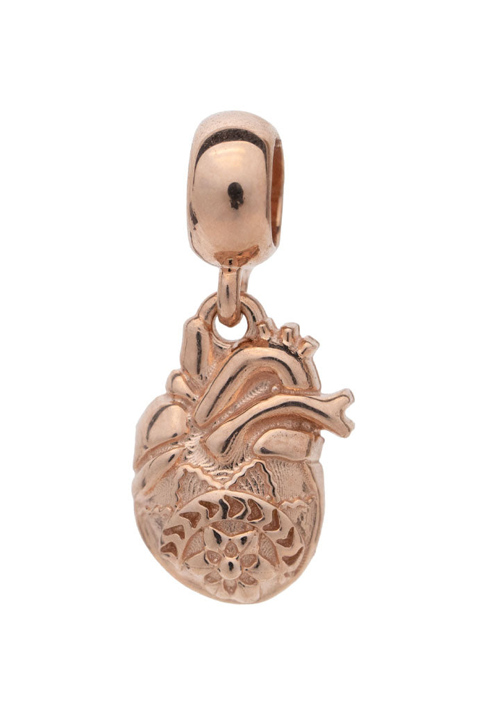 Amuleto para Brazalete Corazón Baño de Oro