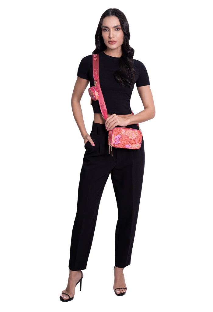 Bolsa Crossbody Utsil Saffiano Cempasúchil Ofrenda