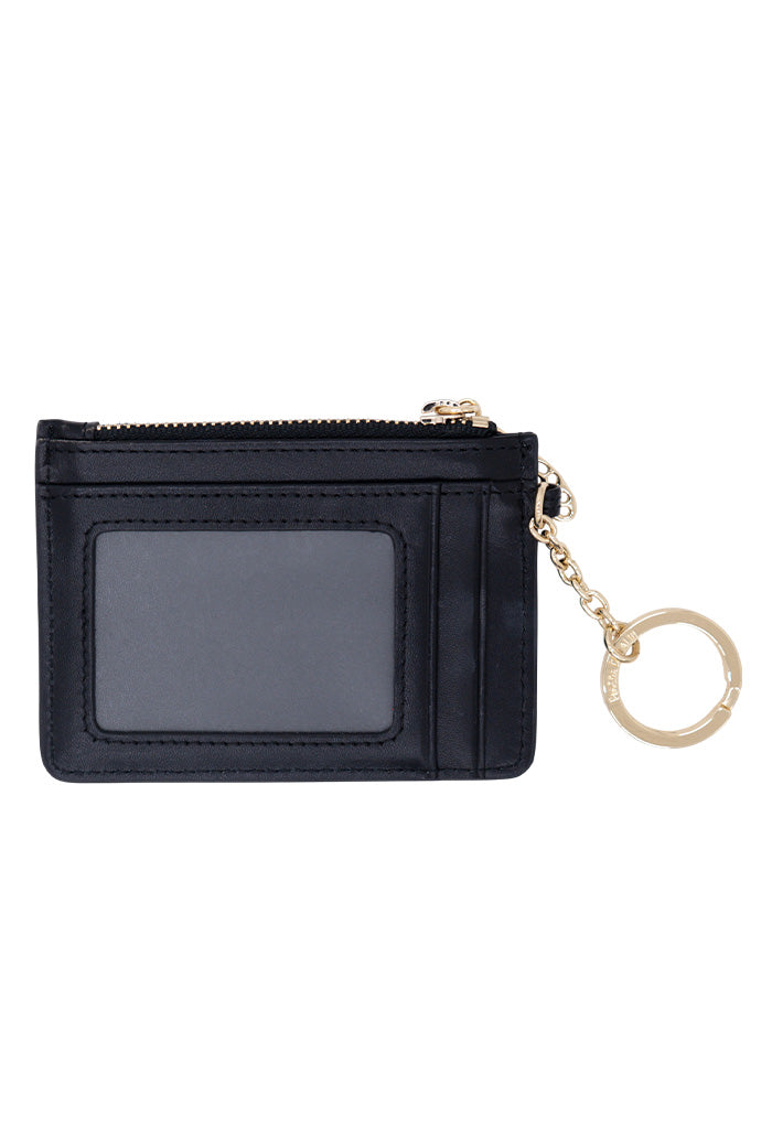 Tarjetero c/llavero Neek de Piel Grabado Mariposa