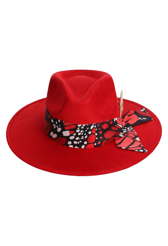Sombrero Cehuallotl Rojo Mariposa Macro Rojo