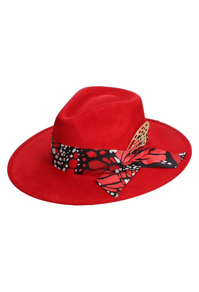Sombrero Cehuallotl Rojo Mariposa Macro Rojo